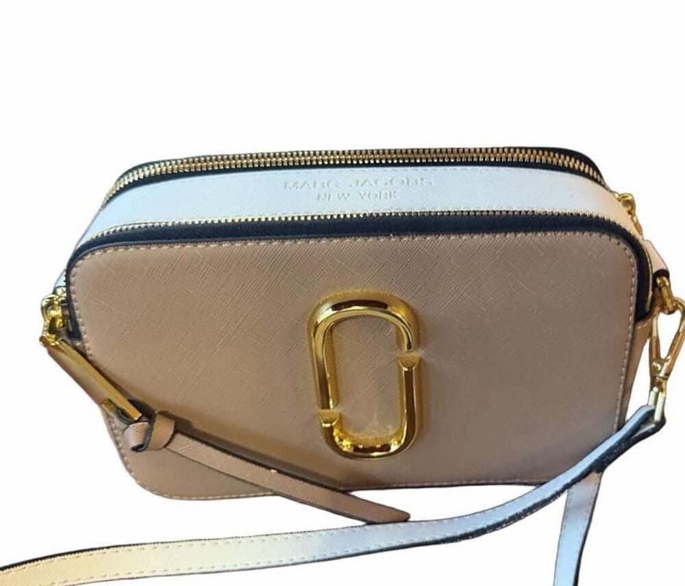 Marc Jacobs The Snapshot Camera Crossbody Bag Beige White
